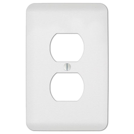 Amerelle Capri Paintable Textured White 1 gang Stamped Steel Duplex Wall Plate 1 pk, Pack of 4