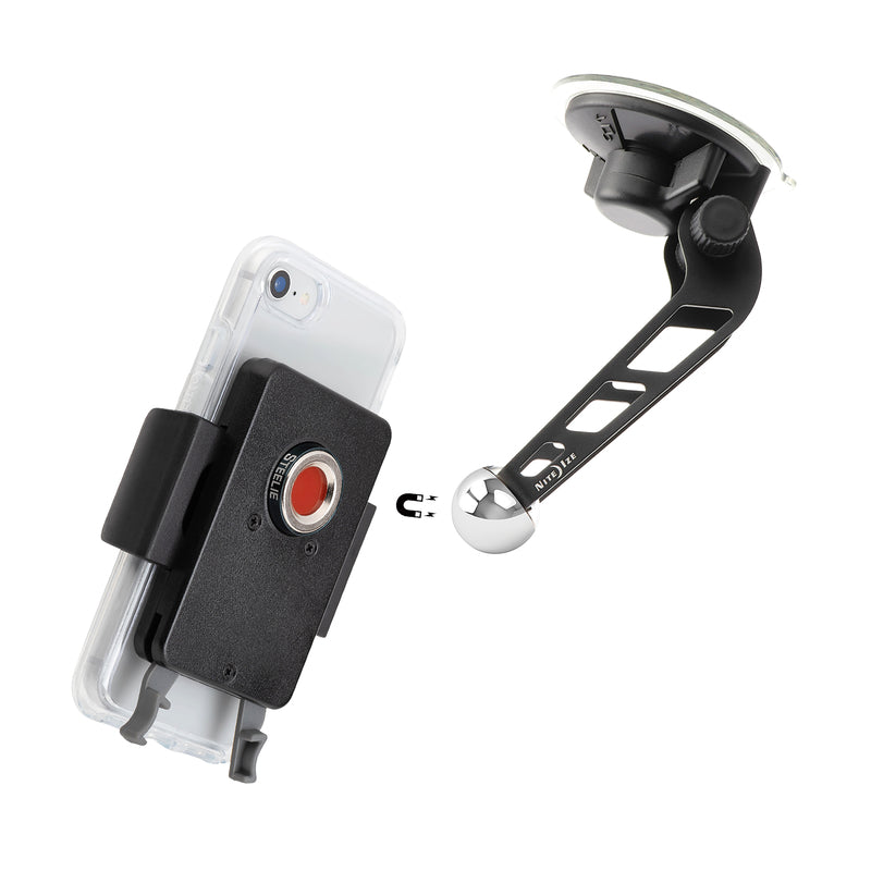 Nite Ize Squeeze Black/Gray Phone Mount Windshield Kit For MagSafe Phones, Cases and Wireless Charge, Pack of 3