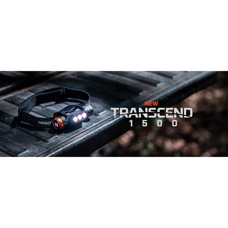NEBO Transcend 1500 lm Storm Gray LED Flashlight/Headlight Combo Pack 18650 Battery