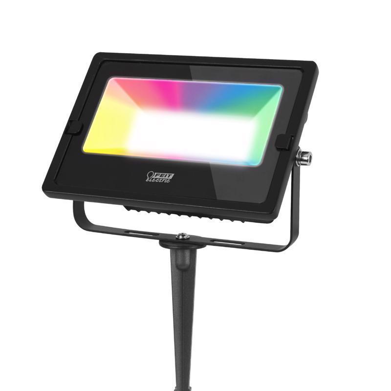 Feit Color Caster Black Plug In/Remote 30 W LED Floodlight 1 pk