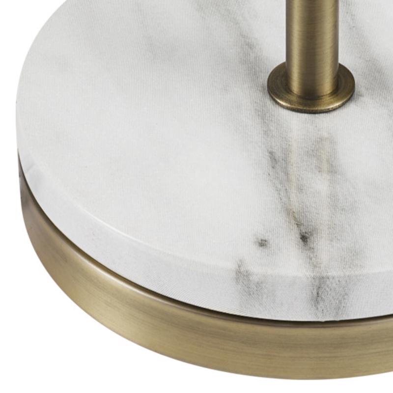 Globe Electric 19 in. Matte Brass White Table Lamp