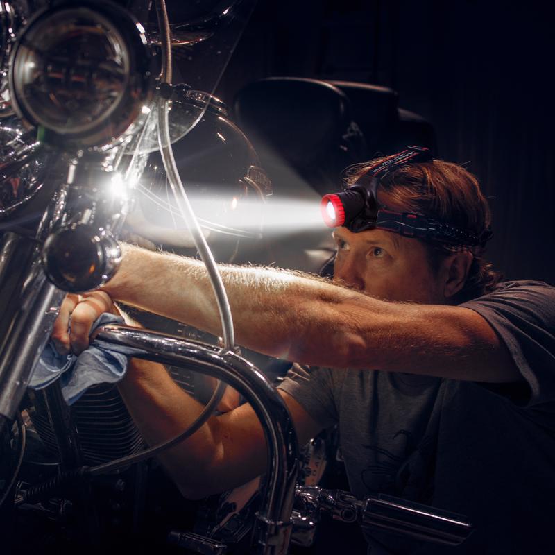 Police Security Lookout 1000 lm Black LED Head Lamp AA Battery