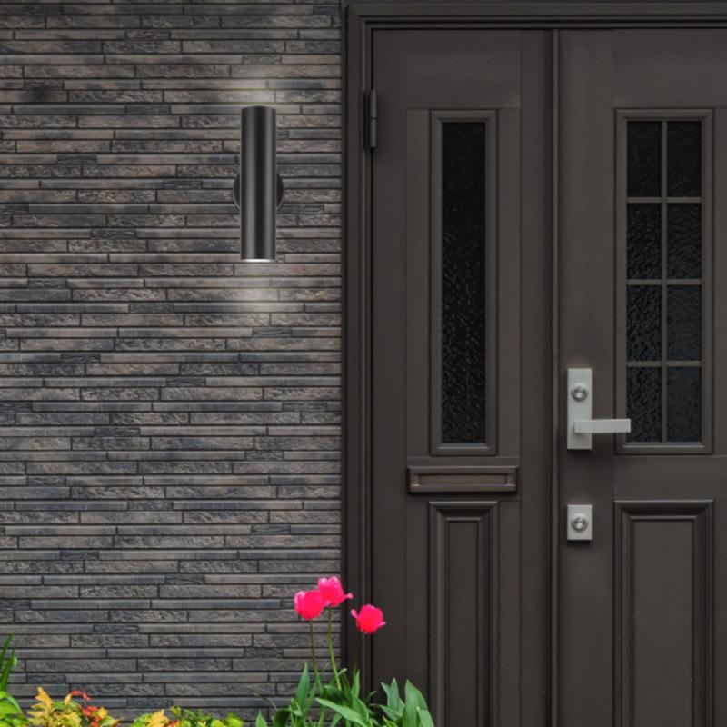 Globe Electric Matteo Matte Black Switch LED Wall Lantern