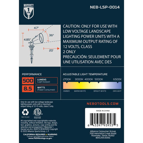 NEBO Low Voltage 8.5 W LED Spotlight 1 pk