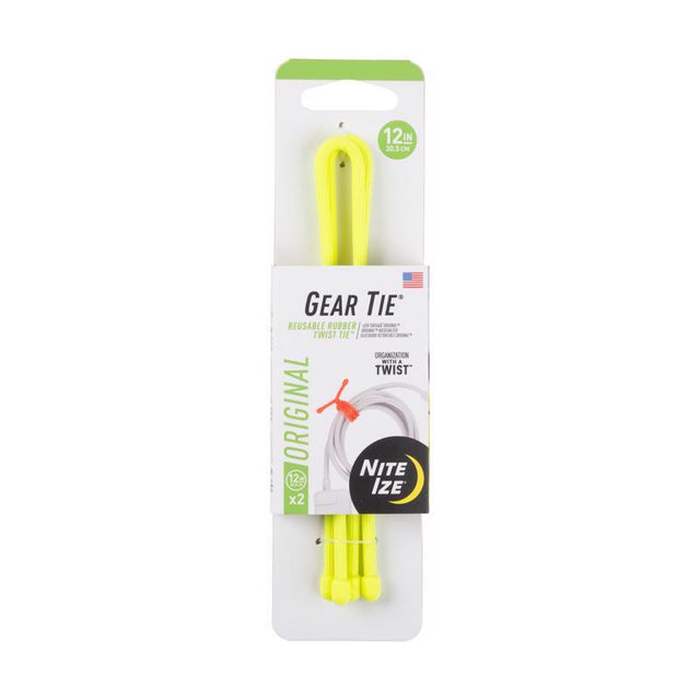 Nite Ize Gear Tie 12 in. L Yellow Twist Ties 2 pk