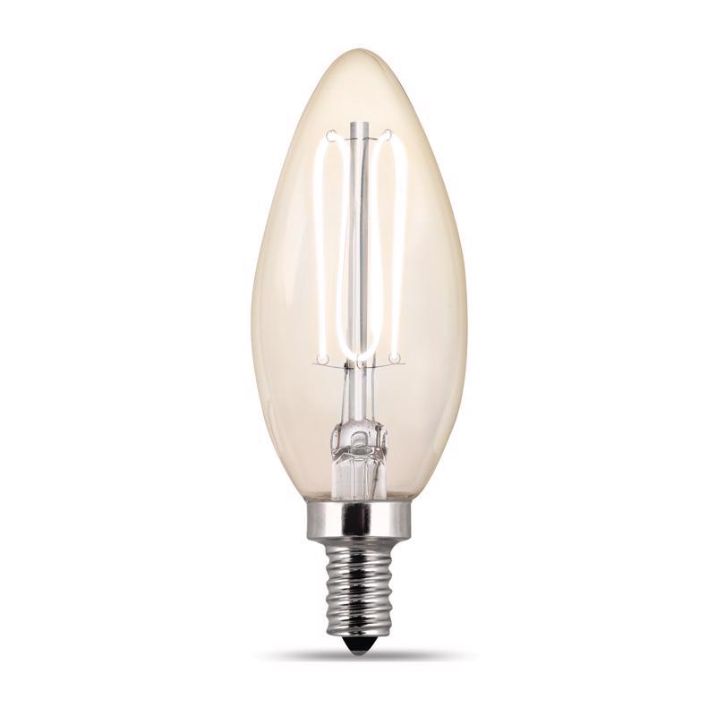 Feit B10 E12 (Candelabra) Filament LED Bulb Soft White 40 Watt Equivalence 2 pk
