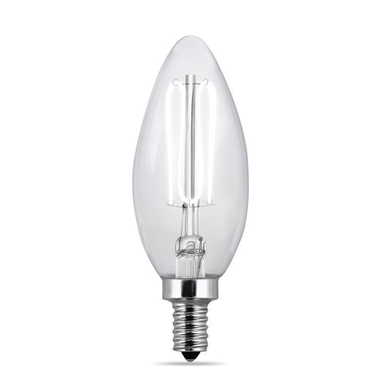 Feit B10 E12 (Candelabra) Filament LED Bulb Daylight 40 Watt Equivalence 2 pk