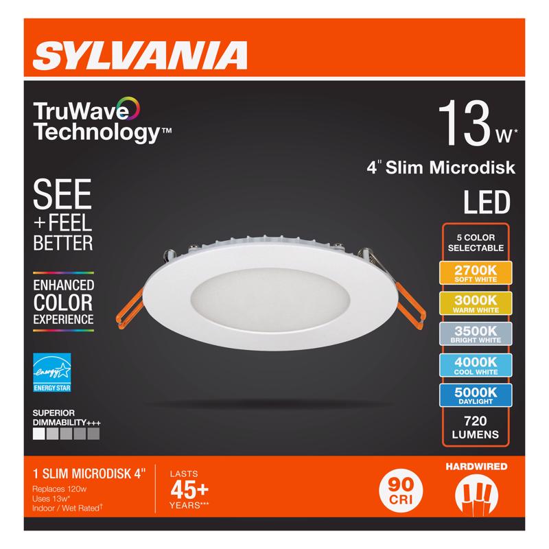 Sylvania TruWave White LED Canless Recessed Downlight 13 W