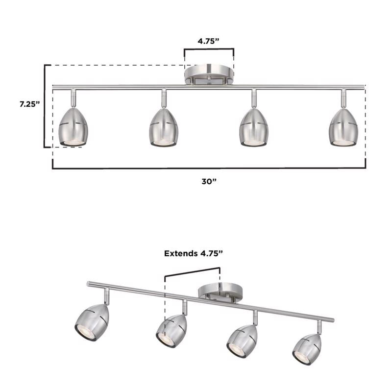 Westinghouse Borgata Brushed Nickel Silver 4 lights Pendant Light