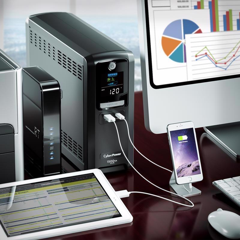 CyberPower 6 ft. L 10 outlets Battery Backup/Surge Protector Black 890 J