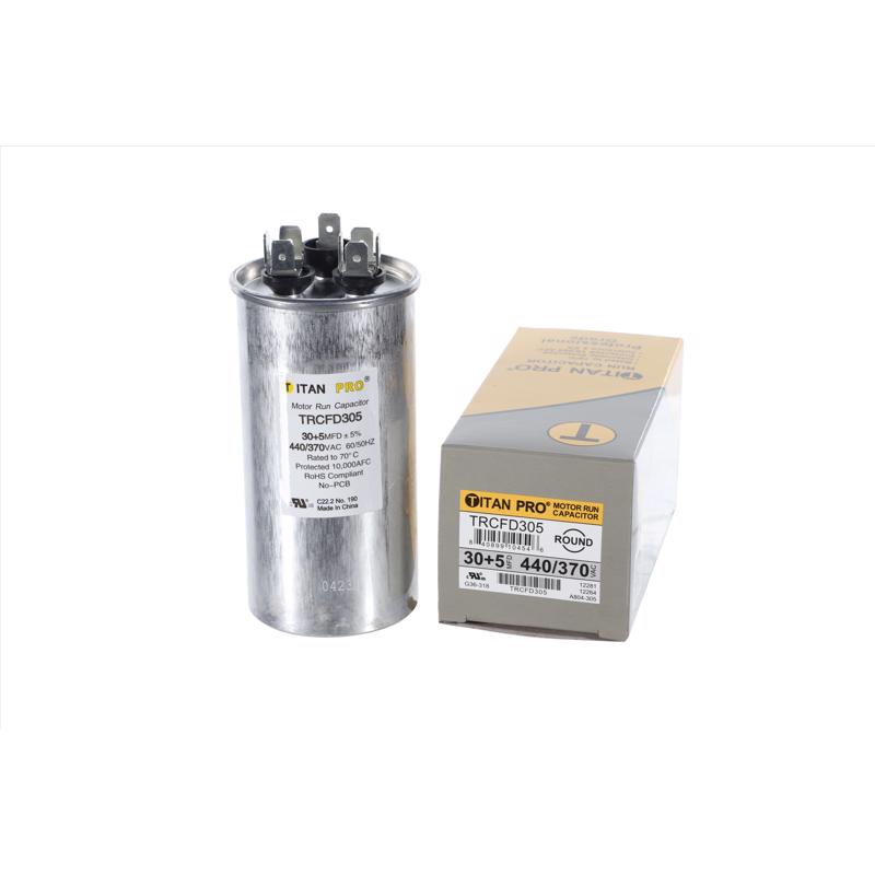 Titan Pro 30+5 MFD 440 V Round Run Capacitor