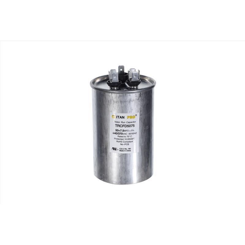 Titan Pro 50+7.5 MFD 440 V Round Run Capacitor