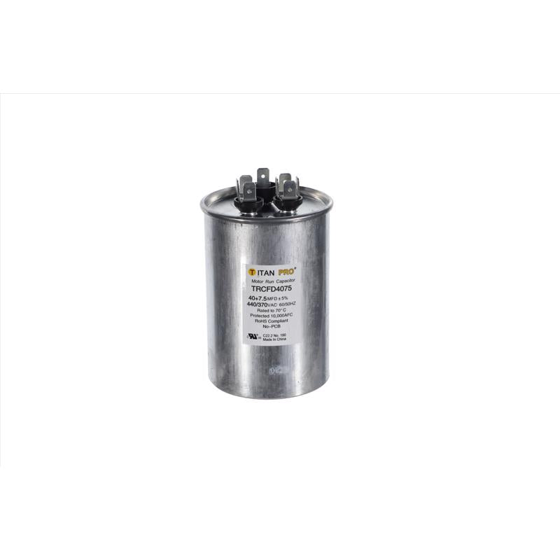 Titan Pro 40+7.5 MFD 440 V Round Run Capacitor