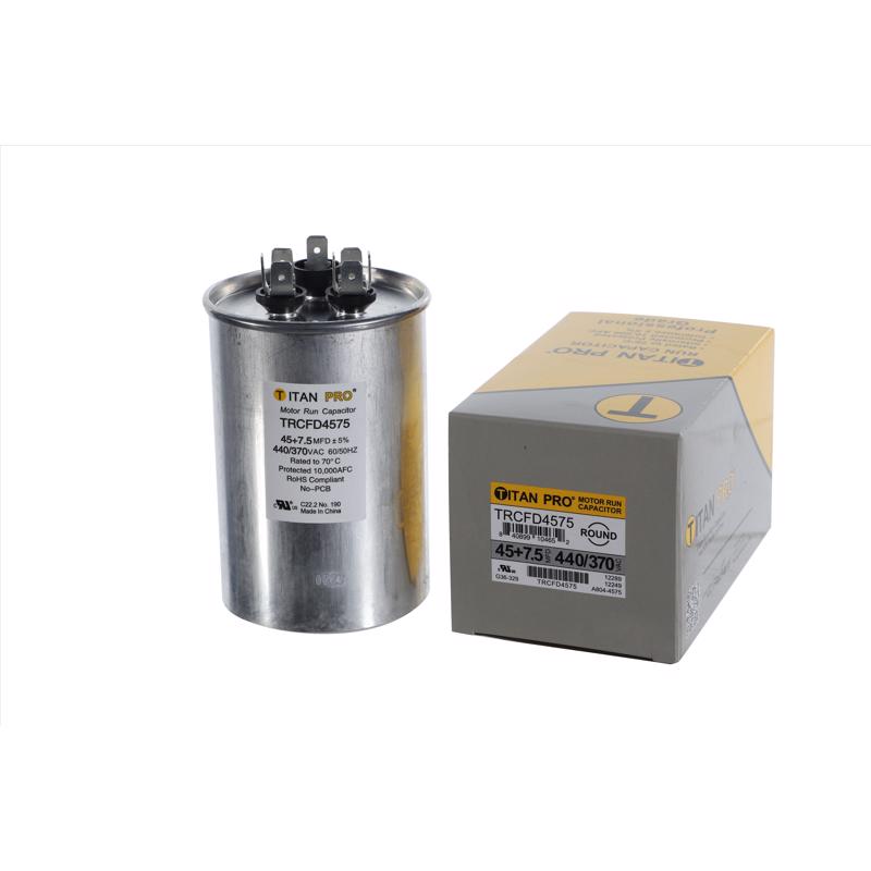 Titan Pro 45+7.5 MFD 440 V Round Run Capacitor