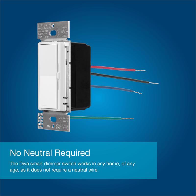 Lutron Caseta White 150 W Toggle Smart-Enabled Dimmer Switch 1 pk