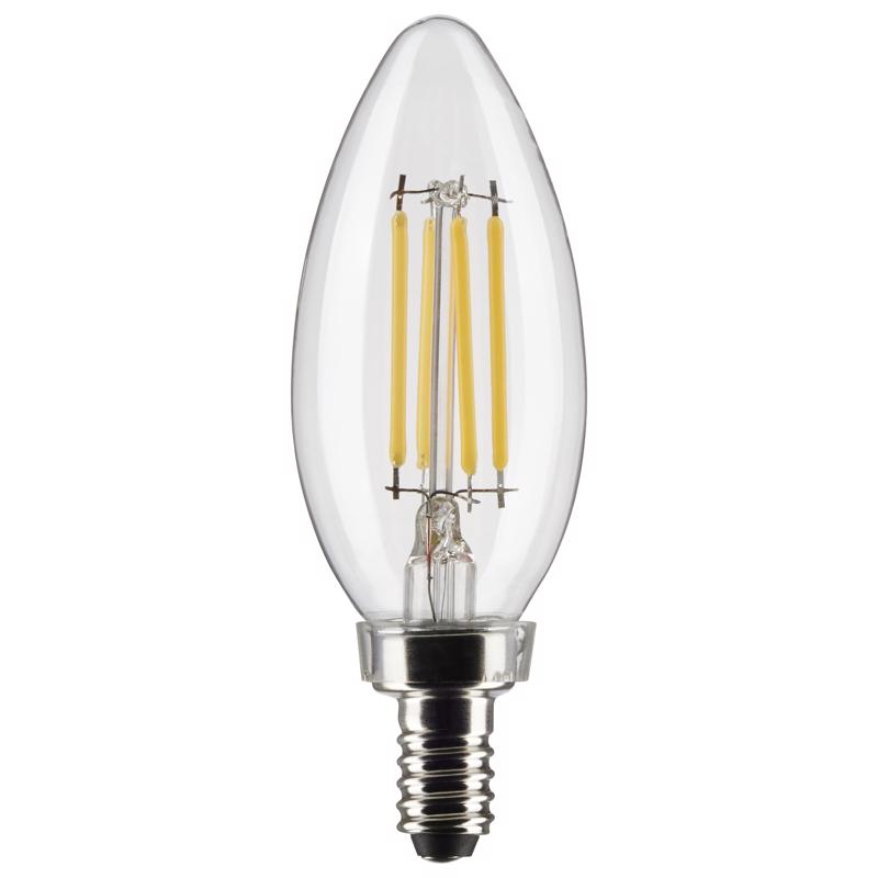Satco B11 E12 (Candelabra) Filament LED Bulb Soft White 40 Watt Equivalence 2 pk