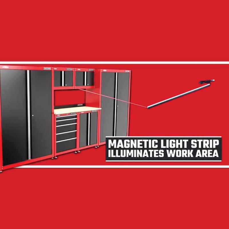 Craftsman Magnetic 25 in. L Black Plug-In LED Strip Light 300 lm