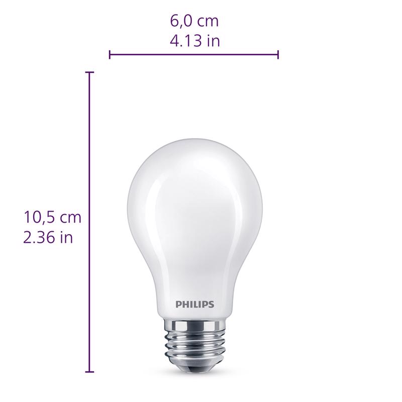Philips Ultra Definition A19 E26 (Medium) LED Bulb Daylight 60 Watt Equivalence 4 pk