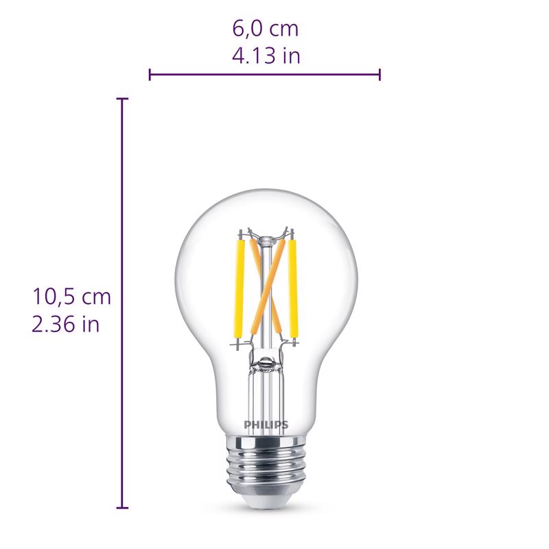 Philips Ultra Definition A19 E26 (Medium) LED Bulb Daylight 60 Watt Equivalence 2 pk