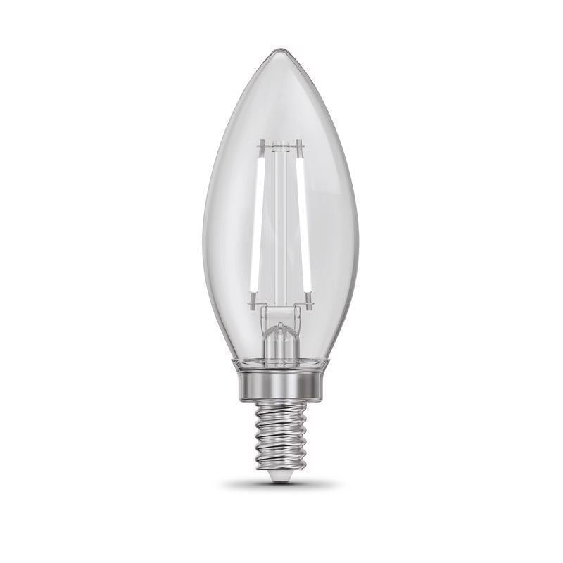 Feit White B10 E12 (Candelabra) Filament LED Bulb Daylight 40 Watt Equivalence 2 pk