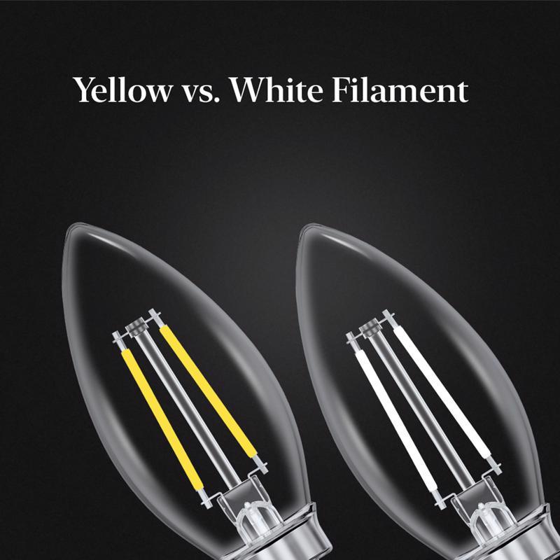 Feit White B10 E26 (Medium) Filament LED Bulb Daylight 40 Watt Equivalence 2 pk
