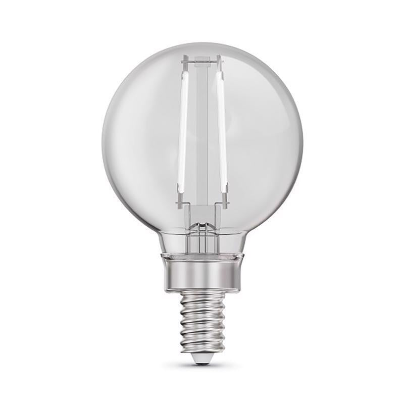 Feit White G16.5 E12 (Candelabra) Filament LED Bulb Daylight 60 Watt Equivalence 2 pk