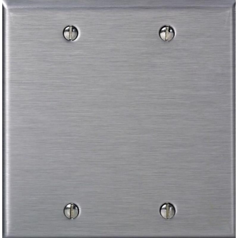 Leviton C-Series Stainless Steel 2 gang Metal Blank Wall Plate 1 pk