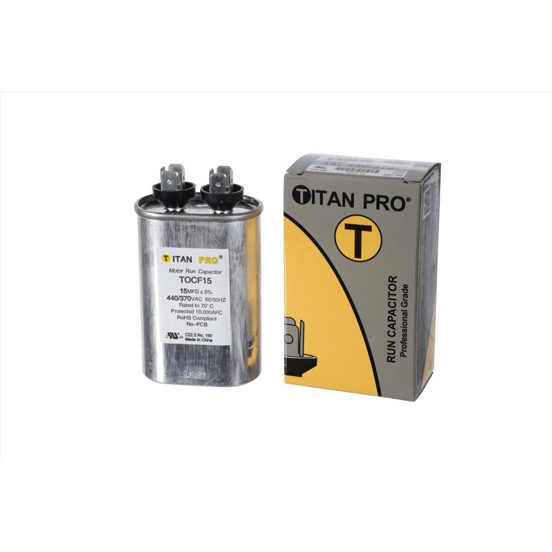 Titan Pro 15 MFD 440 V Oval Run Capacitor