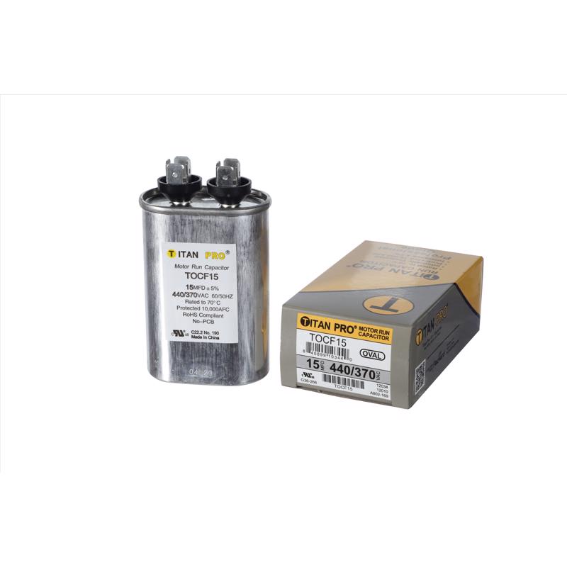 Titan Pro 15 MFD 440 V Oval Run Capacitor