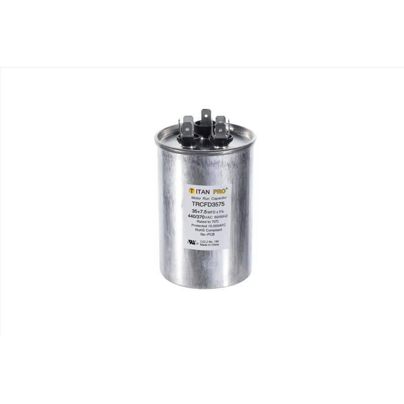 Titan Pro 35+7.5 MFD 440 V Round Run Capacitor