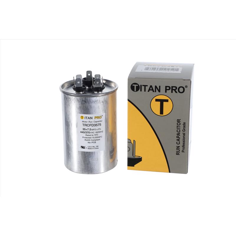 Titan Pro 35+7.5 MFD 440 V Round Run Capacitor