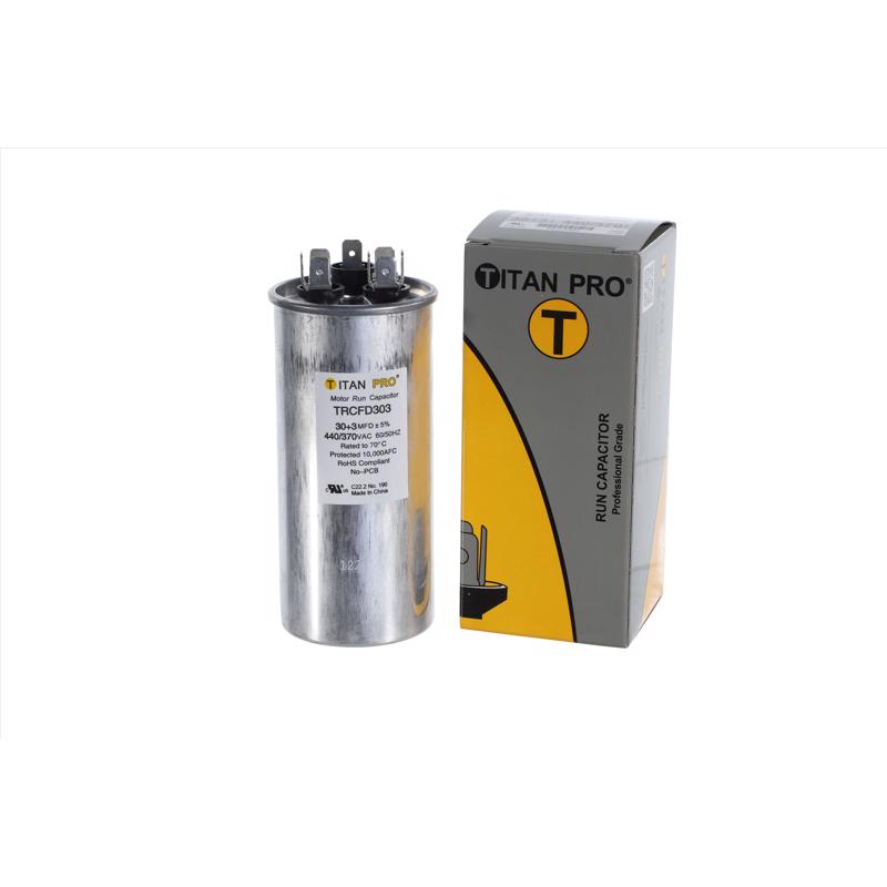 Titan Pro 30+3 MFD 440 V Round Run Capacitor