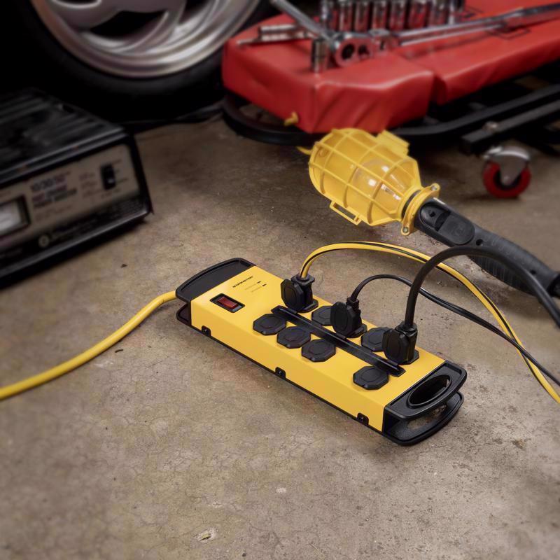 Monster Just Power it Up 15 ft. L 8 outlets Surge Protector w/USB Yellow 1080 J