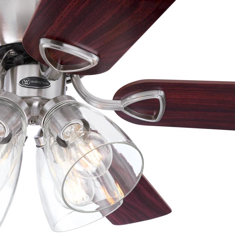 Westinghouse Contempra IV 52 in. Brushed Nickel Brown LED Indoor Ceiling Fan
