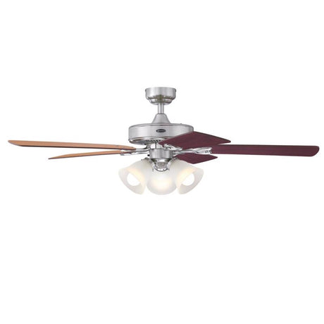 Westinghouse Vintage 52 in. Brushed Nickel Brown LED Indoor Ceiling Fan