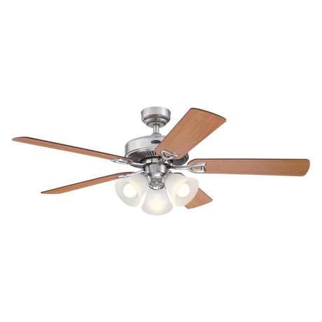 Westinghouse Vintage 52 in. Brushed Nickel Brown LED Indoor Ceiling Fan