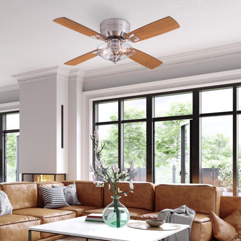 Westinghouse Hadley 42 in. Brushed Nickel Brown LED Indoor Ceiling Fan