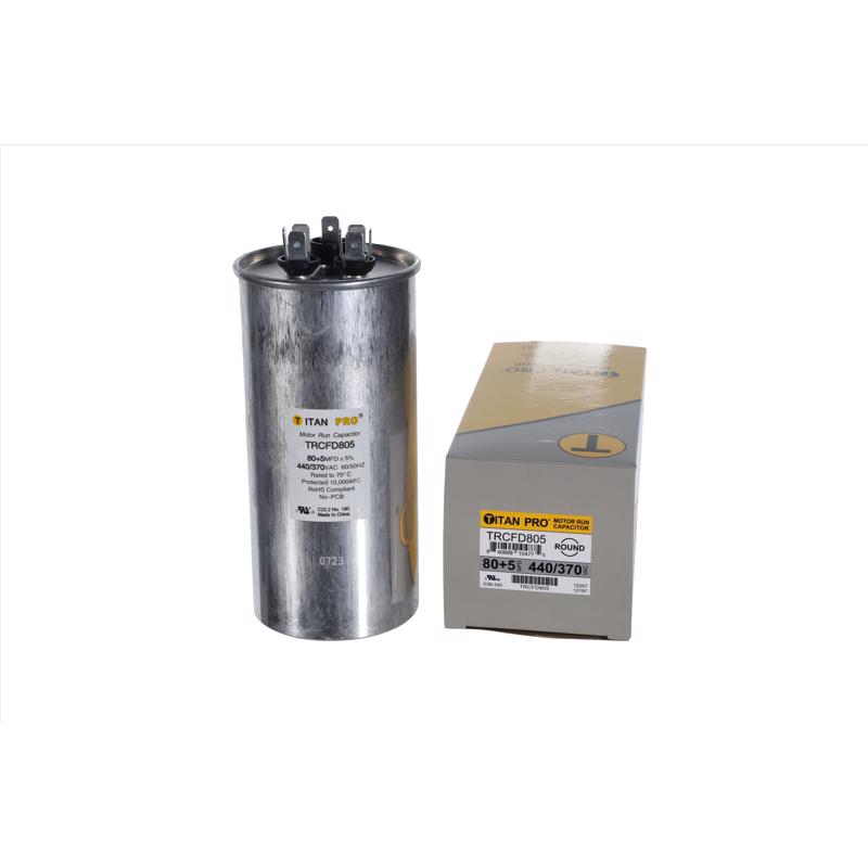 Titan Pro 80+5 MFD 440 V Round Run Capacitor