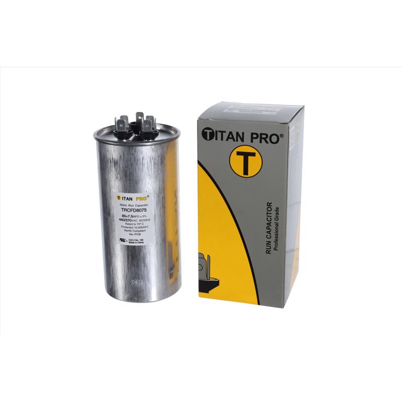 Titan Pro 80+7.5 MFD 440 V Round Run Capacitor