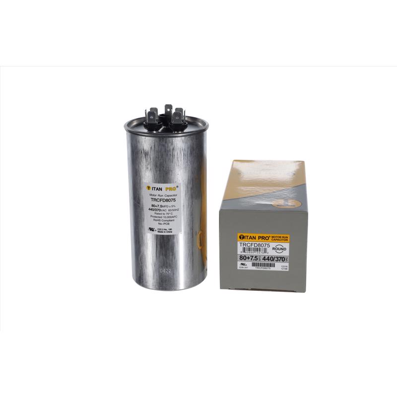 Titan Pro 80+7.5 MFD 440 V Round Run Capacitor