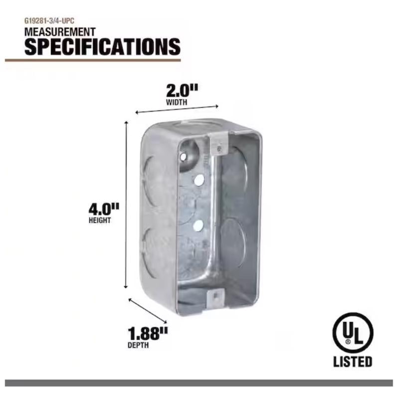 Southwire Old Work Rectangle Steel Electrical Box