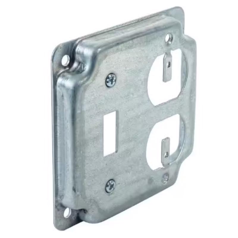 Southwire Square Steel 2 gang Toggle Duplex Cover