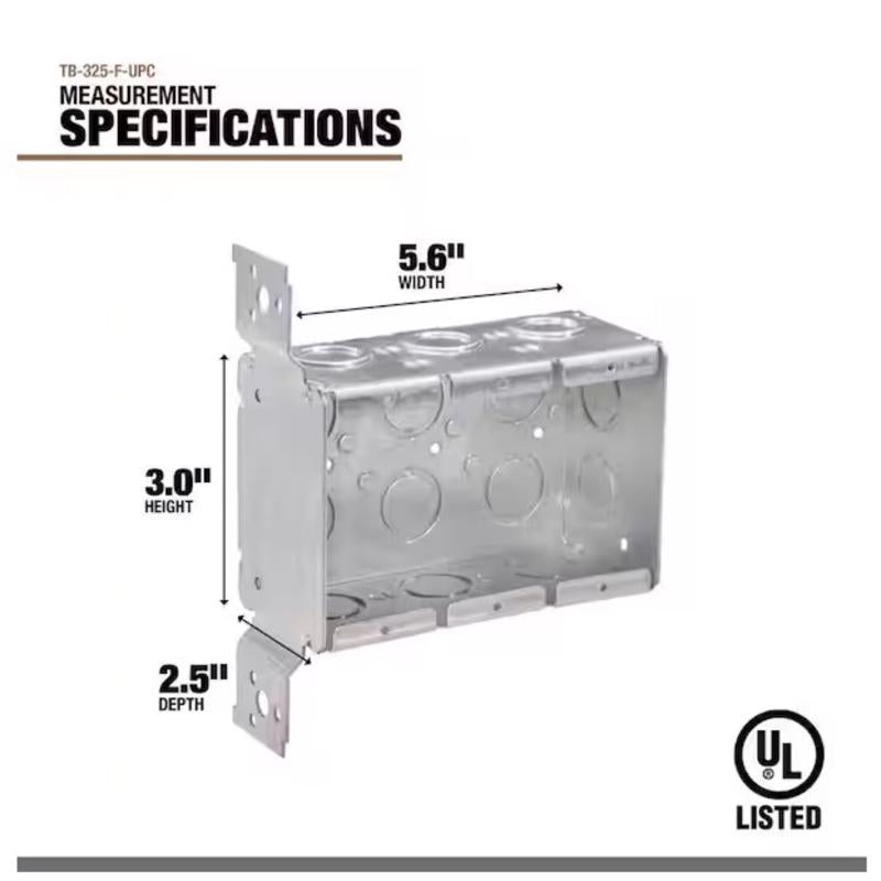 Southwire New and Old Work Rectangle Steel Switch Box