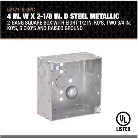 Southwire Old Work 30.3 cu in Square Galvanized Steel Electrical Box Silver