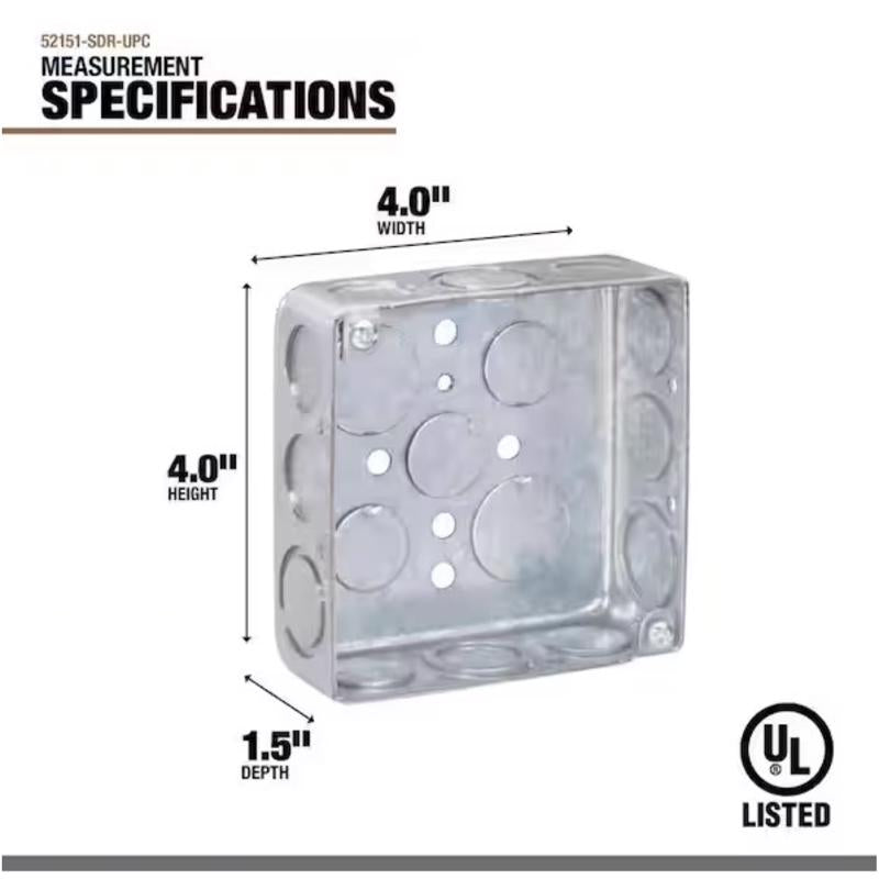 Southwire Old Work 21 cu in Square Galvanized Steel Electrical Box Gray