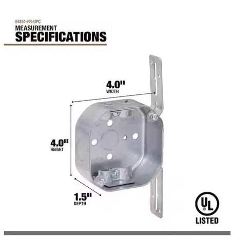 Southwire New and Old Work 14 cu in Octagon Galvanized Steel Box Mount Silver