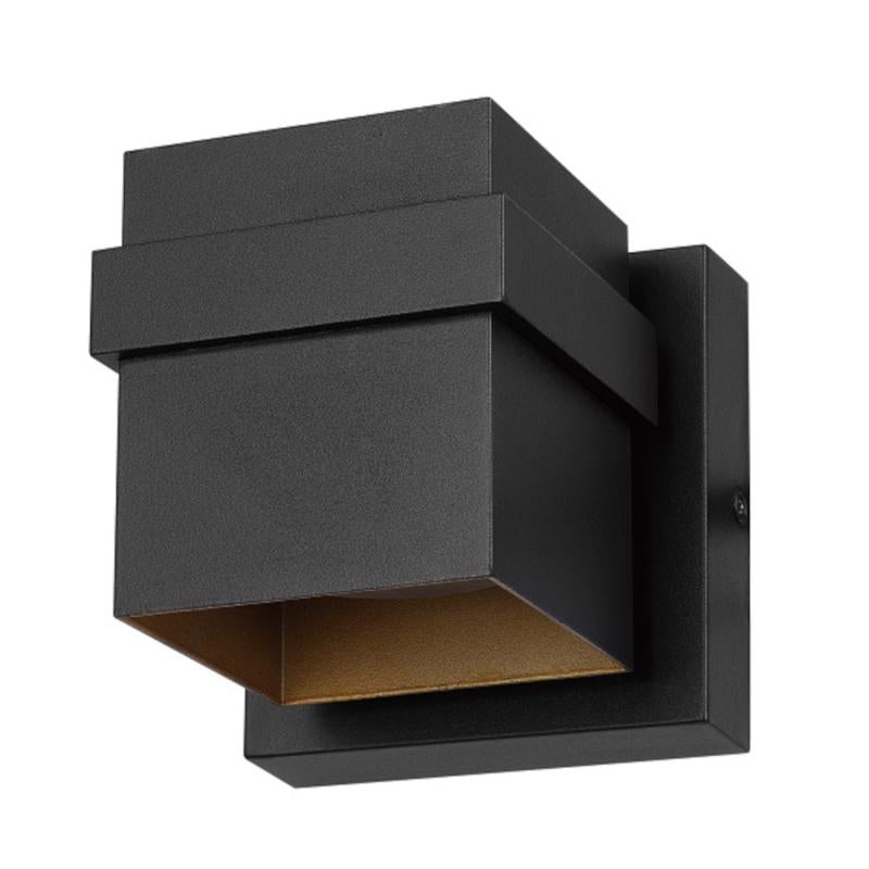 Globe Electric 1-Light Matte Black Petite Structure Wall Sconce