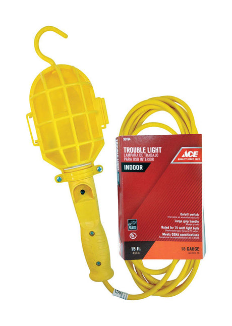 Ace 75 W 15 ft. 18/2 SJT Fluorescent Trouble Light