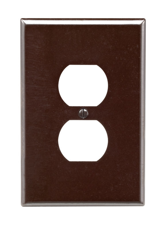 Leviton Brown 1 gang Thermoset Plastic Duplex Wall Plate 1 pk