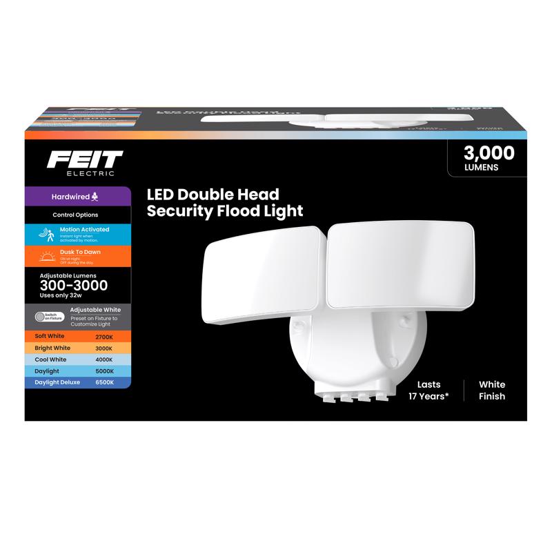 Feit Motion-Sensing Hardwired LED White Security Floodlight